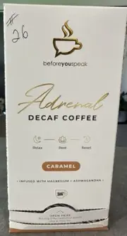 Before you speak decaf caramel coffee 26pk