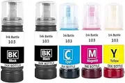 Printer Ink Compatible with Epson Eco Tank L1110 L3100 L3110 L3111 L3111 L3116 L3150 L3151 L3156 L3160 5190 T103 103 104 Supplemental Dye Ink for Desktop Printers