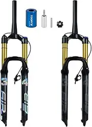 27.5 29 Ultralight Folding Bike Suspension Fork 28.6 Threadless Tapered Tube Disc Brake Mountain Bike Bicycle Front Forks Travel 160mm QR 9mm Crown Line Lockout