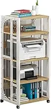 Printer Stand,5 Layers Under Desk Printer Stand,Home Office Desk Organizer for Desk Home Office(White)