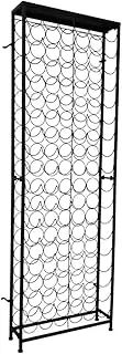vidaXL- Wrought Iron Wine Rack, Powder Coated Black, Holds 108 Bottles, Wall Fixtures Included, Industrial Modern Design