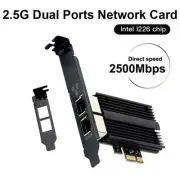 2 Port RJ45 LAN NIC Gaming Card 2.5G Gigabit Network Card Intel I226 PCI-EX1.