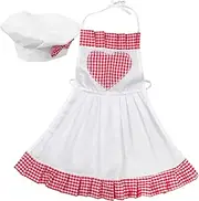 COMPUKAS 1 Set Kids Chef Hat And Apron Set Comfortable Baby Photography Props Easy To Wear Toddler Chef Costume Unique Baby Photo Outfit For 100 Days Photoshoot