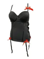 HOT TOPIC Women New Size 36C Bust Wired Push-up Eye-hook Corset Adjustable (#B7