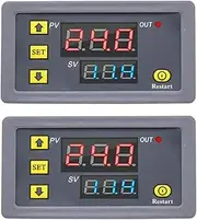 Mellisso 2X Digital Time Delay Relay LED Display Cycle Timer Control Switch Adjustable Timing Relay Time Delay Switch AC110-220V