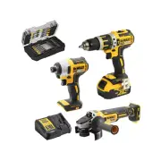 DeWALT 18V XR 3-Piece Brushless Cordless Combo Drill Grinder Impact Driver Kit