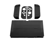 Protective Case for Switch Color Shell Full Protection Ergonomic Hand Grip Game Console Housing Cover Black