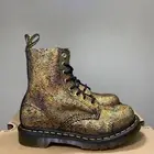 Dr. Martens 1460 Pascal Boot Women Size US 5 AW004 Gold Iridescent Crackle $185