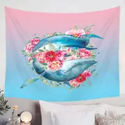 Floral Whales Tapestry