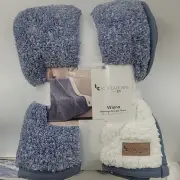 Koolaburra by UGG Wiona Melange Sherpa Throw 50 x 70 Stonewash Blue