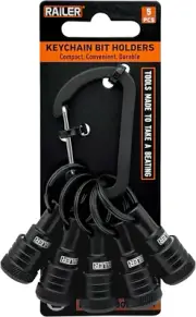 Bit Holder Keychain 5Pc - 1/4 Inch Hex Shank Bit Holders - Quick Release Bit Hol
