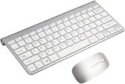 ARTIBETTER 2.4g Wireless Keyboard Mouse Set Compact Keyboard and Mouse Set for Laptop Desktop Silver