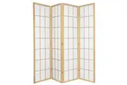 Shoji Room Divider Screen Natural 4 Panel