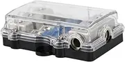 Artudatech 3 Way Mini ANL Blade Fuse Block Holder,Copper 2/4 Gauge to 4/6/8 Gauge 60 Amp