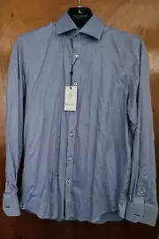 Robert Graham Men's Cotton Dress Shirt Blue Size 16.5