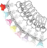 8pcs Set Angel Keychain Bridal Key Chain Charms Kids Angel Key Chains Memorial Key Chain Birthday Party Key Holder for Purse Car Trim Thank You Aldult Baby Plastic