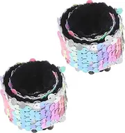 Veemoon 2pcs Slap Bracelets for Sparkle Party Favors Safe Rounded Edges Sequins for Easter Goodie Bags Classroom Rewards