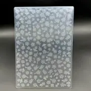 Plastic Embossing Folder Template Four Leaf Clover&Small Flower Texture 5X7 Inch