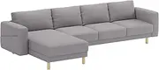 Durable Three Or Two (3 or 2) Seat with Chaise Sofa Cover Replacement Custom Made Compatible with IKEA Norsborg Sectional Corner Chaise Sofa Slipcover (3 and Chaise Polyester Light Gray)