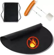 Fuoco Fire Pit Mat | 36” Round Outdoor BBQ Grill Protector | Reversible Portable