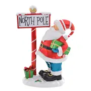 Gibson Gifts Polyresin Lustre Santa North Pole Small Home Decor 27x16cm