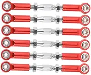 FOYTOKI 6Pcs 71mm Aluminum Turnbuckle Rod Linkage Set for RC Trucks Red Machined Easy Install 1/10 Scale Compatible HPI