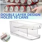10 Soda Can Fridge Storage Rack Organiser 2 -Tier Dispenser Pantry Drink Holder
