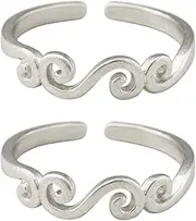 [DARSHRAJ] Women's & Girls Jewellers 925 Sterling Silver White Toe Ring or Mid Finger Ring Elegant and Versatile Jewelry, Sterling Silver