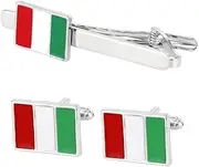 [JYHLSHBA] Cufflinks For Men 1 Pair Of Flag Cufflinks Tie Clip Men'S Business French Shirt Suit Cufflinks Tie Clip Set
