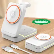 Danoz Smart - 3 in 1 magnetic, Foldable Wireless Charging Station for iPhone 16 15 14 13 12 Pro/Max,Apple Watch 8, AirPods 3/2