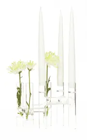 [fferrone] Set-of-Two Trio Glass Candelabra