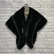 Christian Siriano Faux Fur Stole Wedding Wrap Women's One Size Black Lined NWT