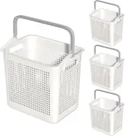 Pack of 4 Plastic Laundry Hamper Basket, Dirty Clothes Storage Hamper Bin with H