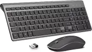 Wireless Keyboard and Mouse, 2.4G Ergonomic and Slim Wireless Computer Keyboard