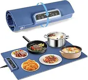 Owenri Silicone Heating Mat for Food - Roll Up Portable Electric Warming Tray with 3 Temperature Settings, Timer Function and Safety Lock, Food Warmers for Parties, Buffets Party, Travel, Daily Lives