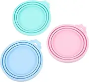 VANZACK 3Pcs Silicone Can Covers for Pet Food Durable Flexible Dishwasher Safe Lids Seal for Cat and Dog Cans