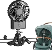 Oscillating Stroller Fan | Mini Hand Held Fans,Flexible Tripod Octopus Fans with USB Rechargeable Small Fans Low Noise Stroller Fan for Car Seat, Camping, Treadmill Lxury