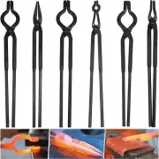 Beginner Blacksmith Tongs Blacksmith Forge Tong Tools Set Vise Anvil V-Bit Kits