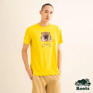 【Roots】Roots 男裝- OUTDOORS ANIMAL短袖T恤(黃色)