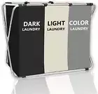 180L Collapsible 3-Section Laundry Basket 28" X 21" X 15" for Bedroom Storage