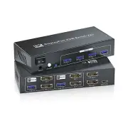 8K@60Hz Dual Monitor Displayport KVM Switch 2 Monitors 2 Computers, USB 3.0 4...