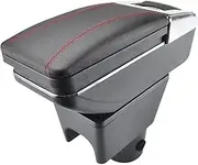 for R&enault for D&acia for Duster I 2010 2013 2014 2015 Storage Box Arm Rest Rotatable Armrest Black Leather Car Centre Armrest Glove Box(2)