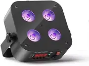Mini Rechargeable Par Lights, 4 * 18W RGBWA UV Rechargeable Stage Lights with APP Wireless DMX Control and Remotes, Battery Powered Upights Operated Par Lights for Festival Party Wedding Event