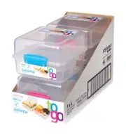 4 pack SISTEMA" KLIP IT LUNCH CUBE TO GO CONTAINERS 4 pack Assorted Colors