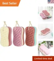 Luxurious 3-Piece Bath Sponge Set for Gentle Body Exfoliation and Cleansing
