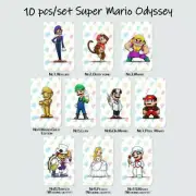 10Pcs Set Super Mario Odyssey Costume NFC Tag Coins Amiibo Card For Switch