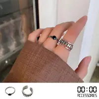在飛比找momo購物網優惠-【00:00】韓國設計仿古作舊歐美潮流個性戒指2件組(潮流戒