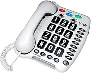 Geemarc Amplipower 40 - Amplified Corded Telephone with Tone and Volume Control, Large Buttons and One-Touch Memories - Hearing Aid Compatible - Specialized for Hearing Impaired - UK Version - White
