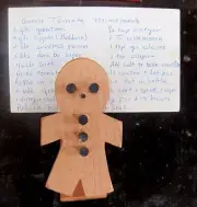 Hand Made Wooden Gingerbread Man Recipe Clip Pack of 8