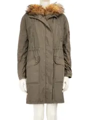 Khaki Rabbit & Raccoon Fur Coat